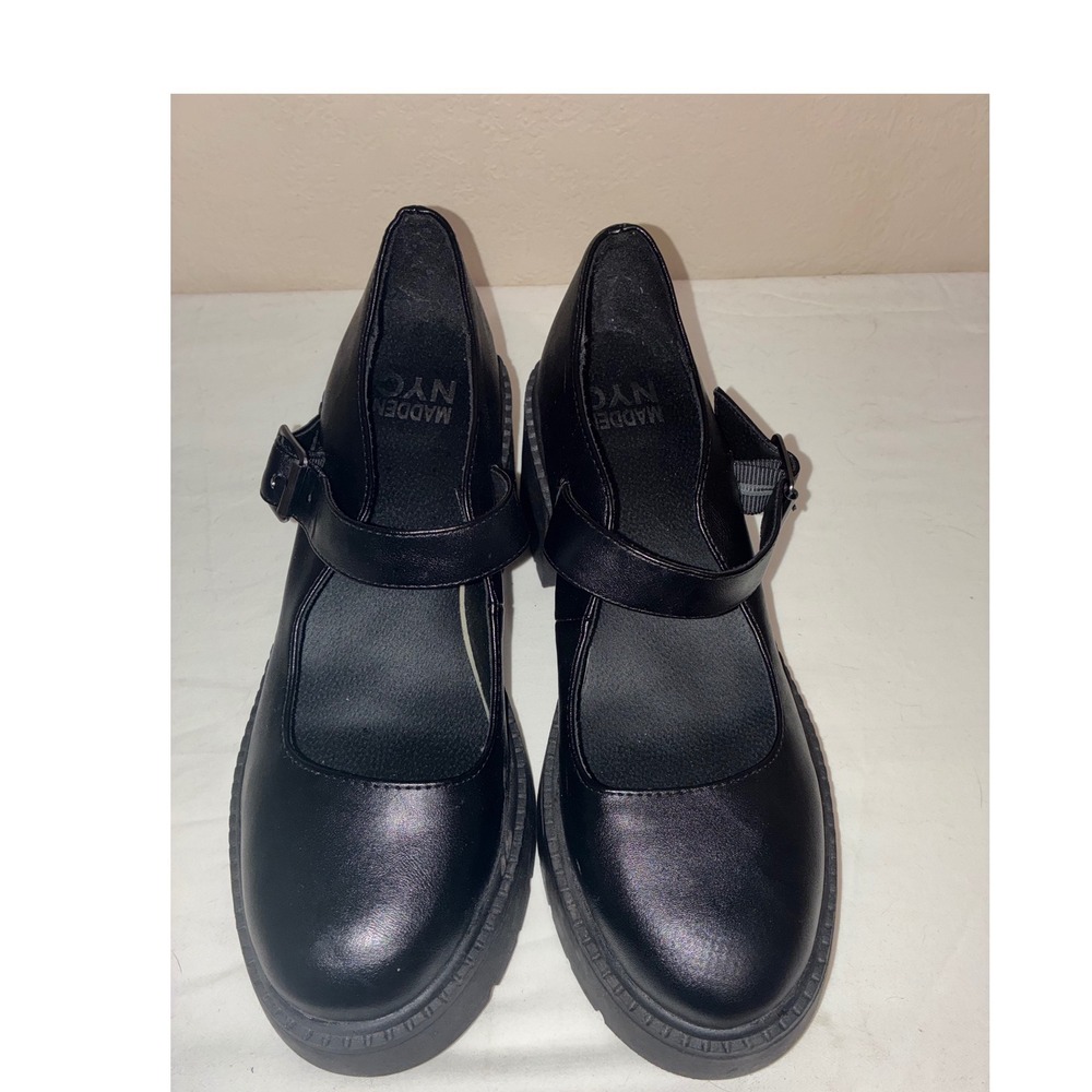 Madden NYC Black Platform Mary Jane Lug Sole Chunky Heel Shoes WMNH44MS38 Size 9